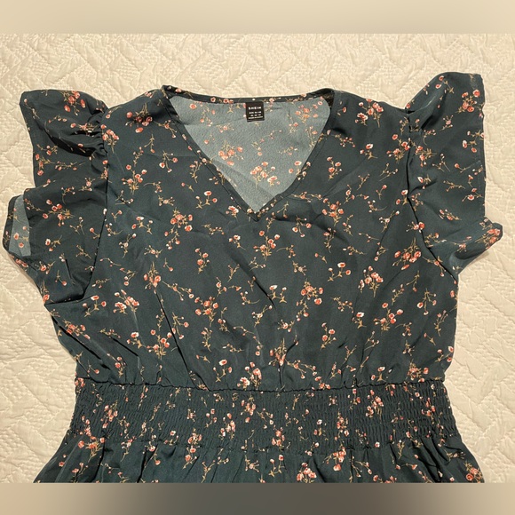 Dark green floral maxi dress - Picture 3 of 5